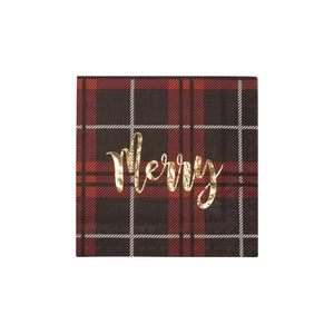 "Merry" Holiday Paper Luncheon Napkins - 20 pk