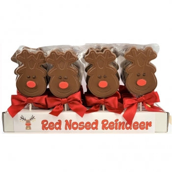 Red Nosed Reindeer Milk Chocolate Sucker