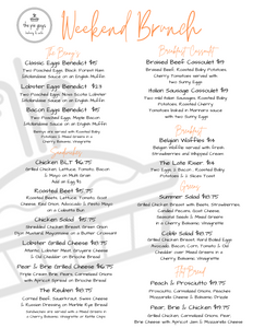 Saturday & Sunday Weekend Brunch Menu