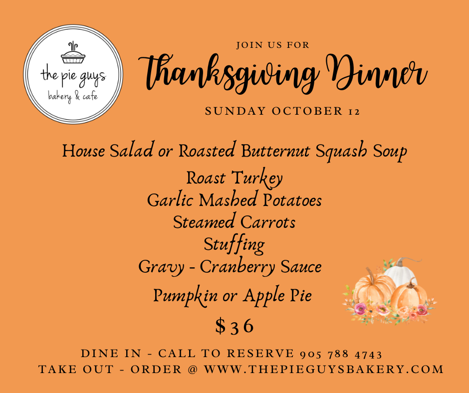 Thanksgiving Dinner Take Out - Sunday October 12th