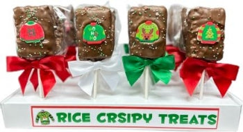 Christmas Chocolate Covered Rice Krispy Bar