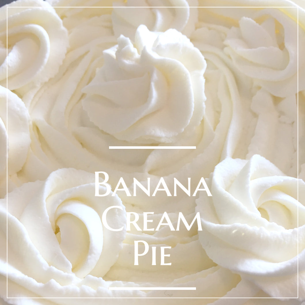 Close up shot of banana cream pie